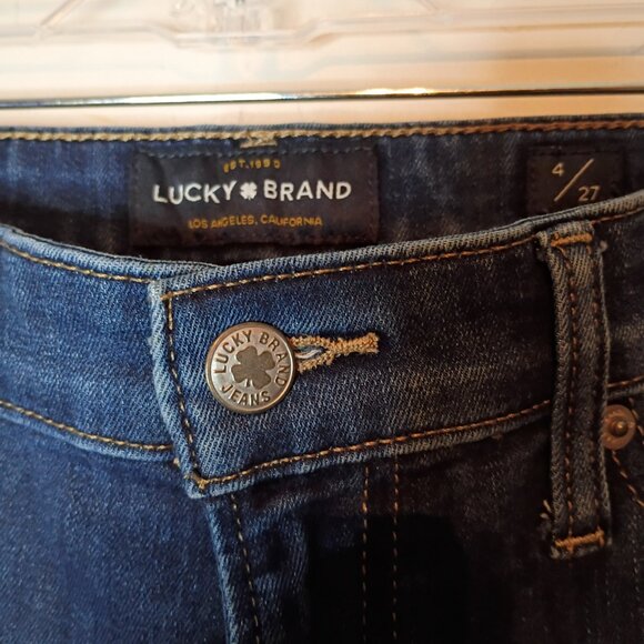 Lucky Brand Women's Skinny Jeans Size 4 27 Dark Wash Stretch Denim - Picture 2 of 6